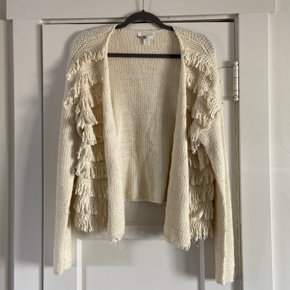 Volcom Shag Ivory Open Sweater Size Large - image 1